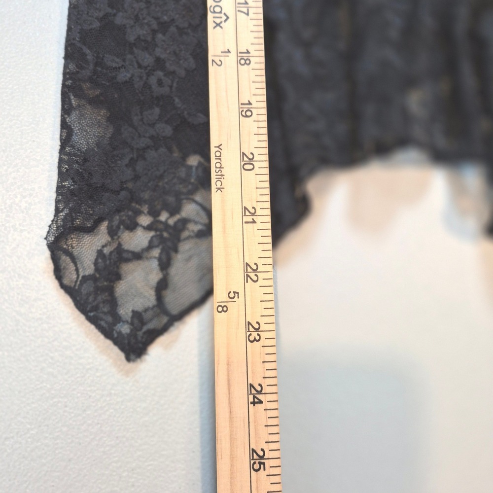 Just Polly Black Lace Handkerchief Hem Cami Top L Whimsigoth Y2K Babydoll Goth - Picture 9 of 9